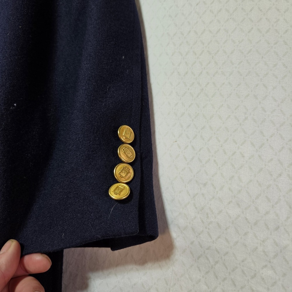 Corbin of Huntington Navy Blazer Mens 44R Gold Button USA Made Wool Classic - Picture 10 of 16